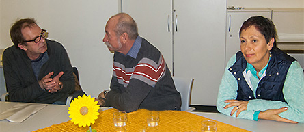 Austausch mit Verantwortlichen der Sucht- und Drogenberatung Rüsselsheim (Bild: Gespräch am Rande)